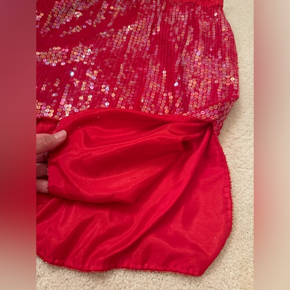 VTG Candlelight by Jainson's International 100% Silk  Red Dress 80s Glam Size M - Picture 10 of 11